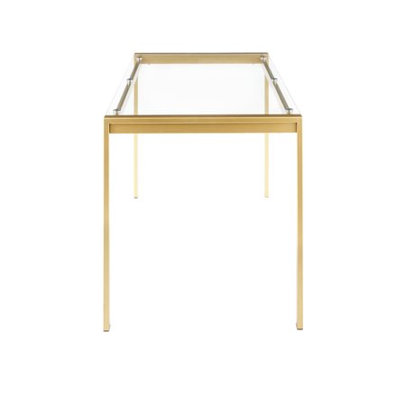 Lumisource Fuji Dining Table in Gold Metal with Clear Glass Top DT-FUJ4728 AUGL